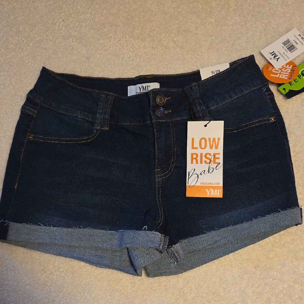 YMI Low Rise Dark Blue Jean Shorts